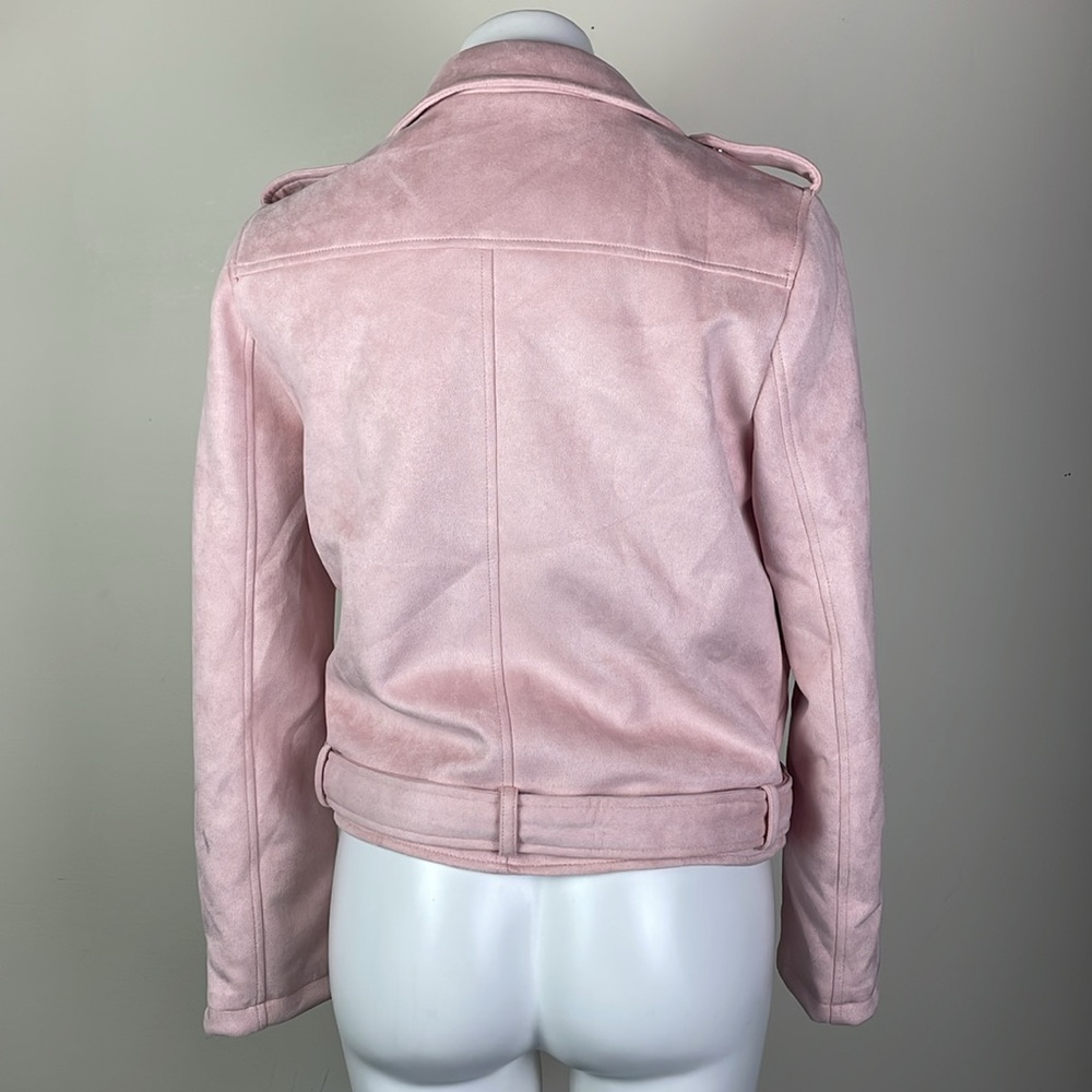 Faux Suede Zip Front Moto Jacket - Picture 6 of 8